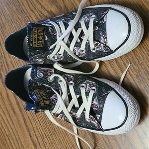 Converse Black Sugar Skull Cats